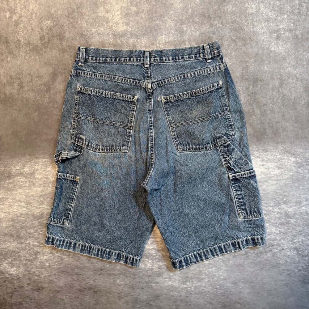 Vintage Carpenter Denim Shorts Mens 32 Medium Wash Blue Utility Workwear Jorts